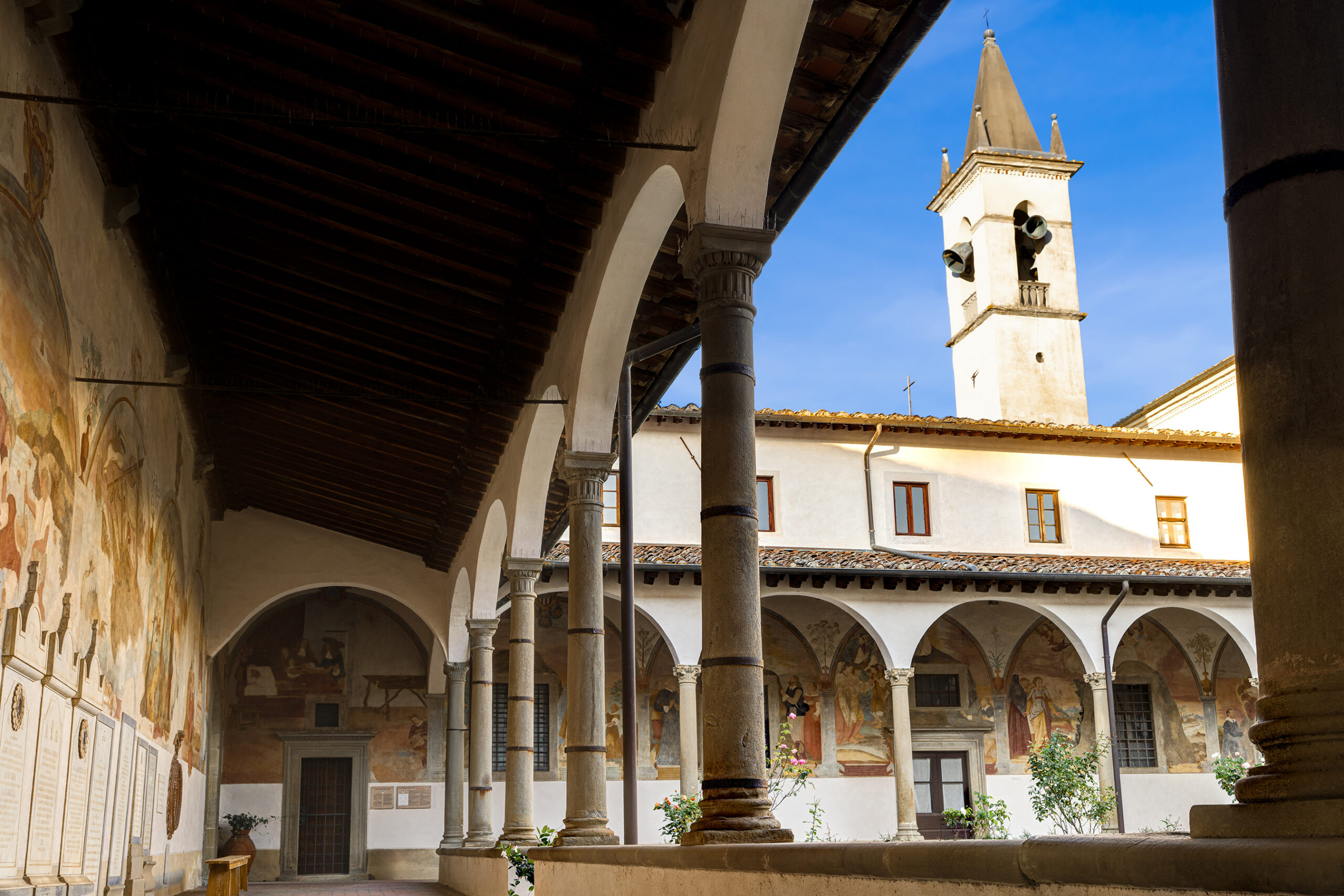 The Renaissance cloister of the Santuario di Santa Maria del Sasso near Bibbiena