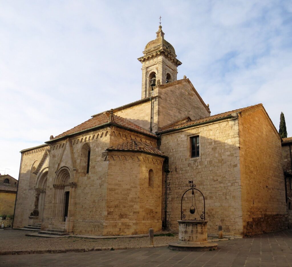 The Romanesque Collegiata dei Santi Quirico e Giulitta in San Quirico d'Orcia