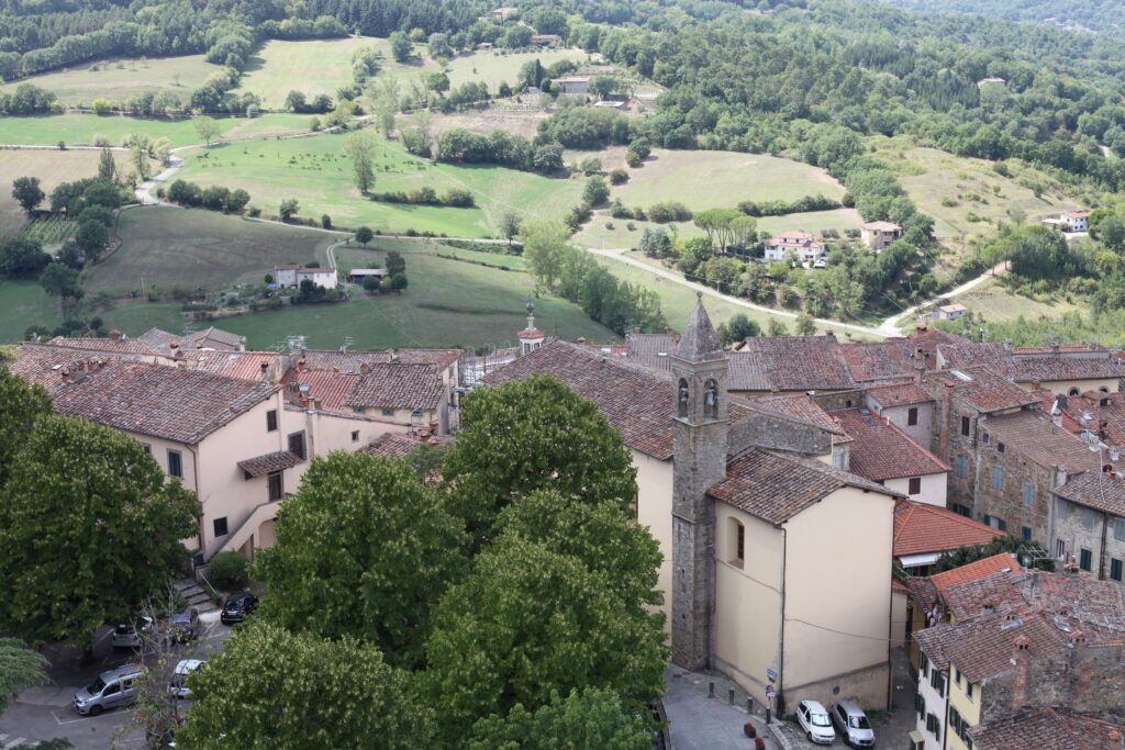 The Casentino valley seen from the tower of Poppi's Castello dei Conti Guidi