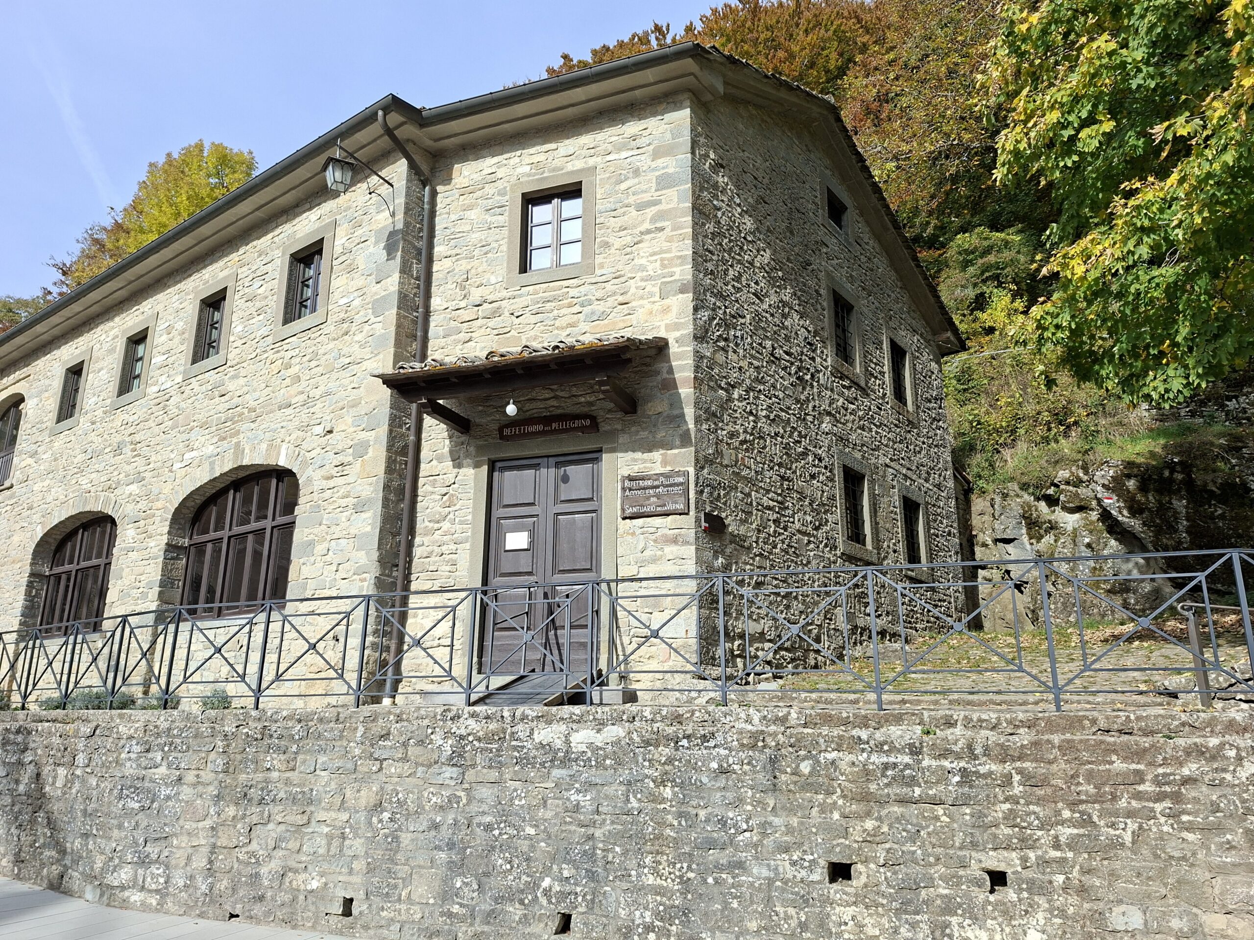 The stone pilgrims' refectory at the Sanctuary of La Verna